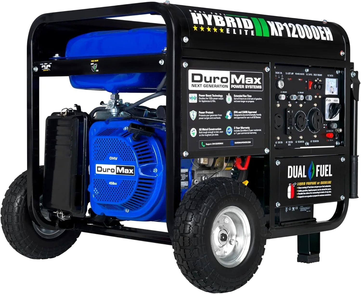 DuroMax XP12000EH Dual Fuel 12000W Portable Generator DuroMax XP12000EH Dual Fuel 12000W Portable Generator - Image 1
