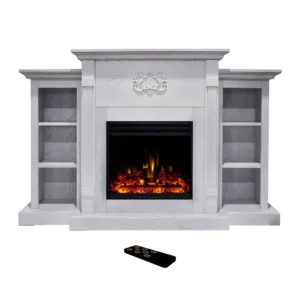 Cambridge Sanoma Electric Fireplace 5115 BTU Mantel with Display Shelves - Image 5