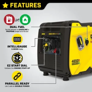 4650W Dual Fuel Inverter Generator Gas Propane with CO Sensor - Image 5