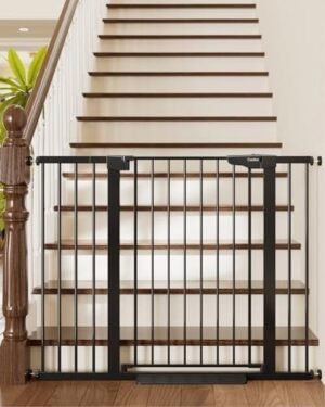 36 Inch Extra Tall Baby Gate with 2-Way Auto Close Door - Image 2