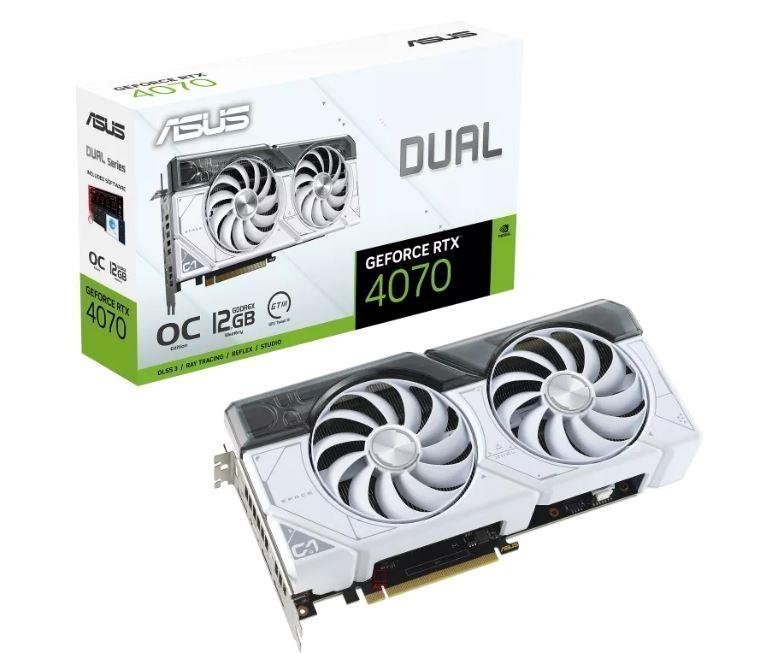 GeForce RTX 4070 Graphics Card DUAL RTX4070-O12G WHITE 12GB GDDR6X PCIe 4.0 GeForce RTX 4070 Graphics Card DUAL RTX4070-O12G WHITE 12GB GDDR6X PCIe 4.0 - Image 1
