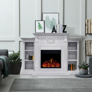 Cambridge Sanoma Electric Fireplace 5115 BTU Mantel with Display Shelves - Image 2