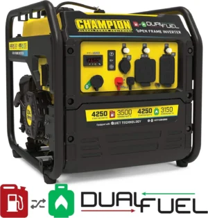 4250W Dual Fuel Inverter Generator 3500 Running Watts Gas Propane - Image 2