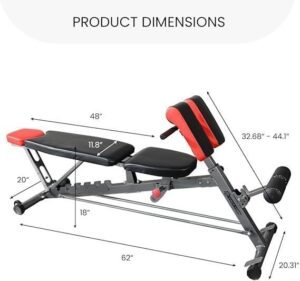 Finer Form Adjustable FID Weight Bench with 1000 LB Capacity and Multi Position Design - Image 2