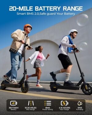 600W Foldable Electric Scooter with 36V Battery and 9 Inch Tires - Image 5