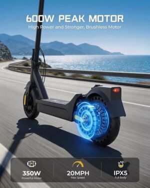 600W Foldable Electric Scooter with 36V Battery and 9 Inch Tires - Image 2