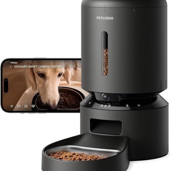 Automatic Pet Feeder Camera 1080P HD with Night Vision, 5L Tank, Dual-Band WiFi and Two-Way Audio