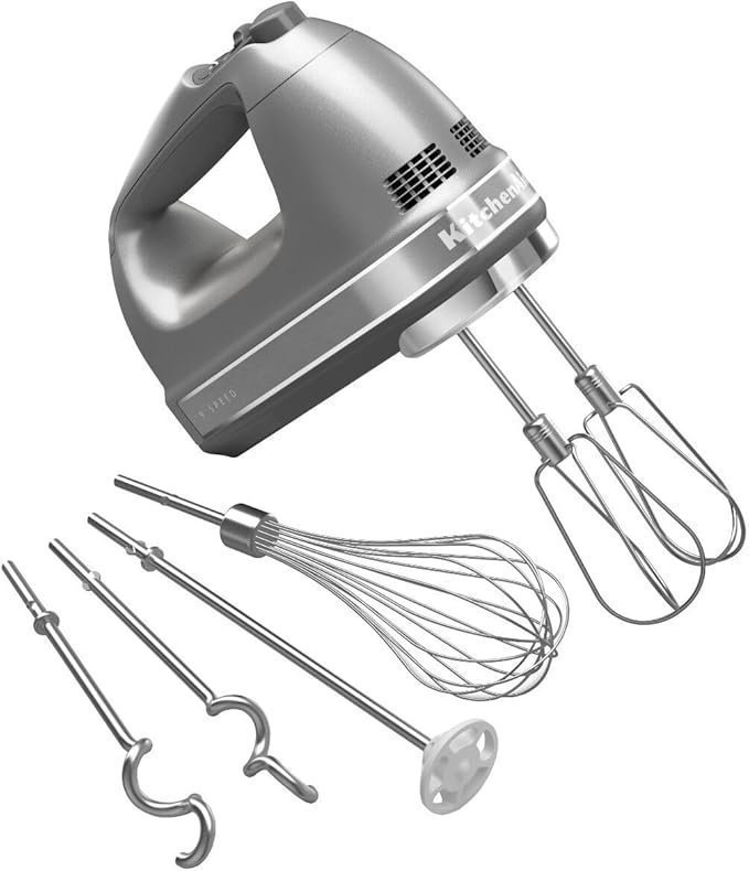 9-Speed Digital Hand Mixer with Turbo Beater II Accessories, Pro Whisk, Dough Hooks and Blending Rod, Contour Silver 9-Speed Digital Hand Mixer with Turbo Beater II Accessories, Pro Whisk, Dough Hooks and Blending Rod, Contour Silver - Image 1