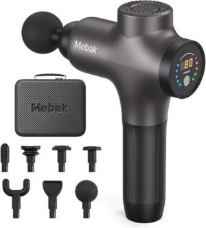 Mebak 3 Massage Gun with 7 Massage Heads, 5 Speeds,12mm Amplitude and LED Pressure Indicator