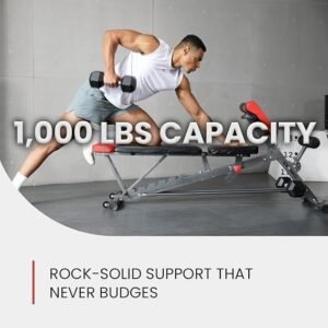 Finer Form Adjustable FID Weight Bench with 1000 LB Capacity and Multi Position Design - Image 3