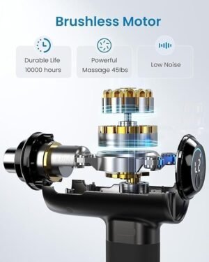 Active+ Percussion Massage Gun with 5 Speeds, 10mm Amplitude, App Control and 5 Massage Heads - Image 3
