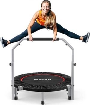 BCAN SP2 Foldable Trampoline Adjustable Handle Fitness Rebounder