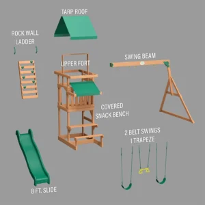 Cedar Wood Outdoor Swing Play Set - Image 3