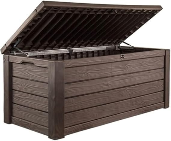 150 Gallon Outdoor Deck Box Lockable Resin Storage with 2-Person Bench Seat 150 Gallon Outdoor Deck Box Lockable Resin Storage with 2-Person Bench Seat - Image 1
