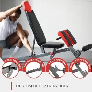 Finer Form Adjustable FID Weight Bench with 1000 LB Capacity and Multi Position Design - Image 4