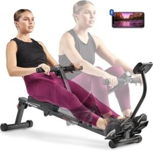 Sunny Health Compact Rower 12-Level Hydraulic Resistance Rowing Machine