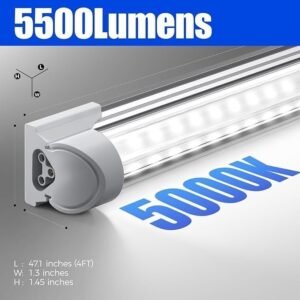 4FT LED Shop Lights 40W 5500LM 5000K V-Shape T8 Fixtures Pack of 6 - Image 5