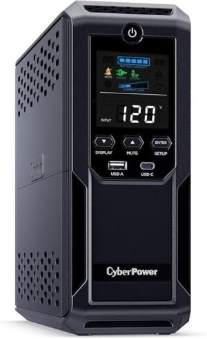 CP1500AVRLCD3 LCD UPS System 1500VA 900W with 12 Outlets, AVR, Color Display and USB-A & USB-C Ports - Image 3