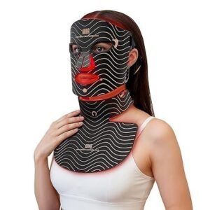 LED Face Neck Mask with 4 Light Modes, 850nm NIR, 228 LED Chips, 2600mAh Controller and Timer