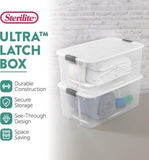 116 Quart Storage Bins 4-Pack Clear Stackable Containers with Latching Lids - Image 5