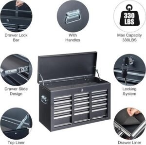 Winado 24 Inch Tool Box 5-Drawer Portable Metal Tool Chest with Lock - Image 4