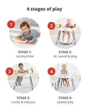 Explore More Activity Center with 3 Stage Grow With Me Design, 360° Rotating Seat, Musical Piano and Activity Table - Image 4
