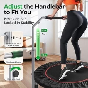 BCAN SP2 Foldable Trampoline Adjustable Handle Fitness Rebounder - Image 4