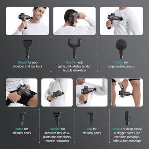 Mebak 3 Massage Gun with 7 Massage Heads, 5 Speeds,12mm Amplitude and LED Pressure Indicator - Image 4
