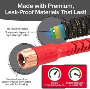 Pocket Hose Copper Head 100 FT Expandable Garden Hose with 360 Degree Pocket Pivot - Image 3