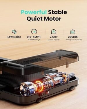 Incline Walking Pad Treadmill – 2.5HP with Remote Control and LED Display - Image 3