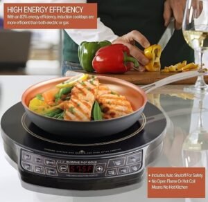 Gold Precision Induction Cooktop with 8-Inch Heating Coil, 100°F 575°F Temperature Control and 3 Wattage Settings - Image 4