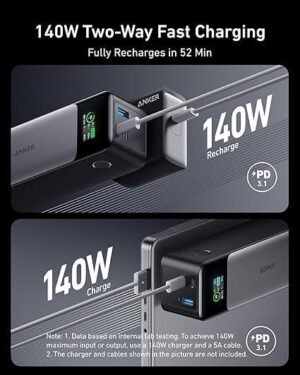 Anker 737 Power Bank 24000mAh 140W 3-Port Portable Charger - Image 4