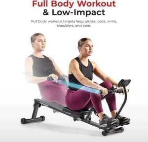 Sunny Health Compact Rower 12-Level Hydraulic Resistance Rowing Machine - Image 2
