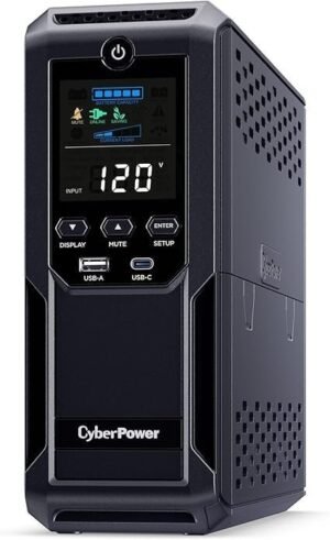 CP1500AVRLCD3 LCD UPS System 1500VA 900W with 12 Outlets, AVR, Color Display and USB-A & USB-C Ports - Image 4