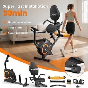 XVGVSV Recumbent Exercise Bike 16-Level Magnetic Resistance, LCD Display & 400 lb Capacity - Image 2