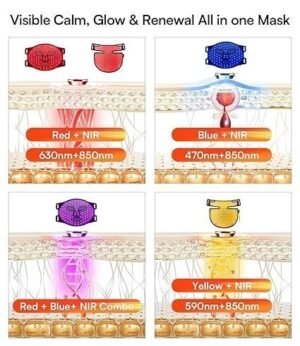 LED Face Neck Mask with 4 Light Modes, 850nm NIR, 228 LED Chips, 2600mAh Controller and Timer - Image 3