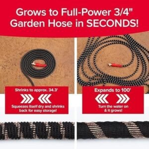Pocket Hose Copper Head 100 FT Expandable Garden Hose with 360 Degree Pocket Pivot - Image 4