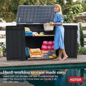 Outdoor Resin Storage Shed Store-It-Out Prime with Hydraulic Lid, Wide Doors and Ventilation, Black - Image 4