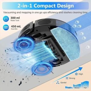G8000 Max Robot Vacuum 5000Pa Vacuum and Mop with 150-Minute Runtime and App Control - Image 3