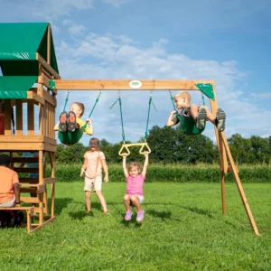 Cedar Wood Outdoor Swing Play Set - Image 2