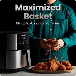 8 Quart Digital Air Fryer – 1700W with 450°F Hi-Fry and Nonstick Basket - Image 4
