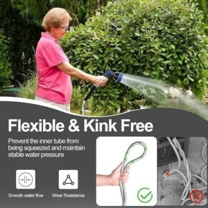 SPECILITE Stainless Steel Hose 200 FT Garden Hose with 8-Pattern Nozzle - Image 3