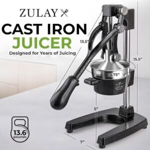 Zulay Cast Iron Juicer Manual Citrus Press for Lemons, Oranges & Grapefruit - Image 5