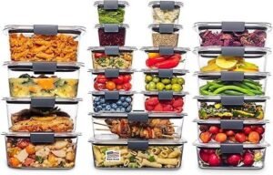 Rubbermaid Brilliance 44 Piece Food Storage Container Set with Airtight Leak Proof Lids