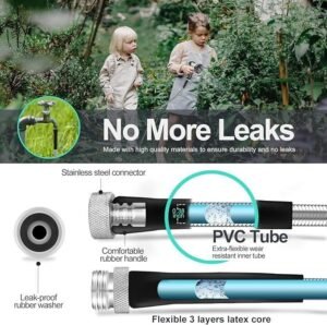 SPECILITE Stainless Steel Hose 200 FT Garden Hose with 8-Pattern Nozzle - Image 5