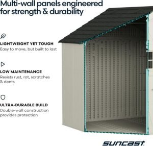 8x7 Plastic Storage Shed with Double Doors - Image 3