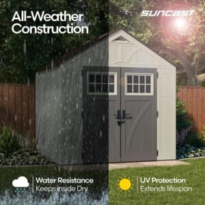 8x7 Plastic Storage Shed with Double Doors - Image 2