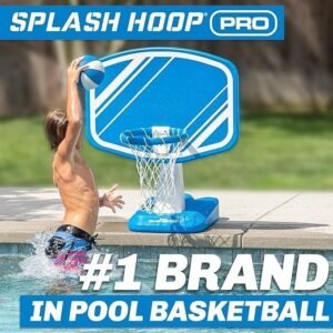 Splash Hoop PRO Basketball Poolside Game with 34 Inch Backboard, 2 Water Basketballs and Ball Pump - Image 5