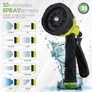 J&B XpandaHose Expandable Hose 150 FT with 10-Pattern Nozzle & Storage Bag - Image 2
