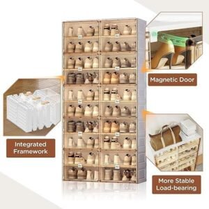 10 Tier Shoe Organizer with Clear Magnetic Doors, Foldable Design and 40-Pair Capacity - Image 2